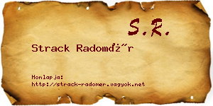 Strack Radomér névjegykártya